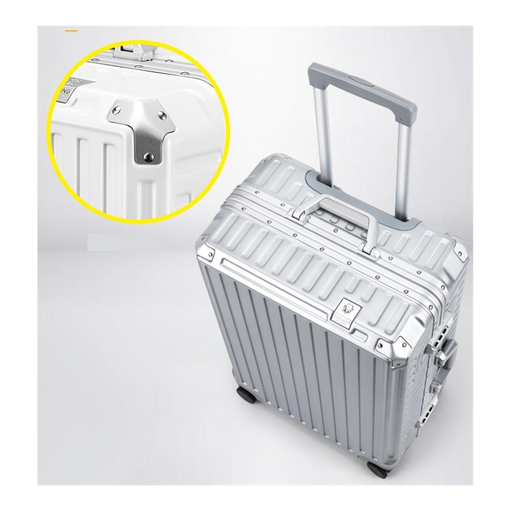 Hartschalenkoffer mit Aluminiumrahmen und Spinnerrollen - Praktisches Reisegepäck (26 Zoll