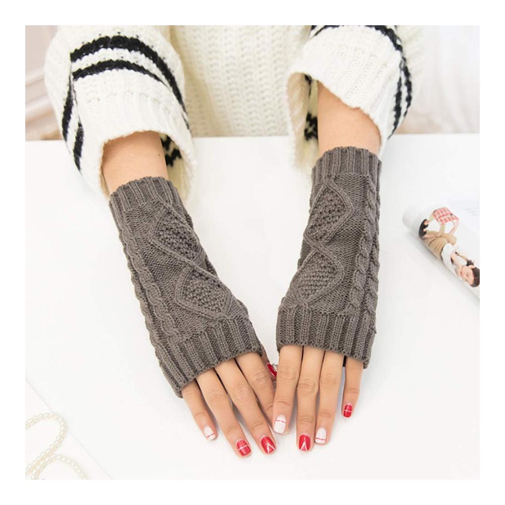 7 Paar Fingerlose Strickhandschuhe & Armstulpen - Winterwärmer aus Kaschmir für Damen und Mädchen