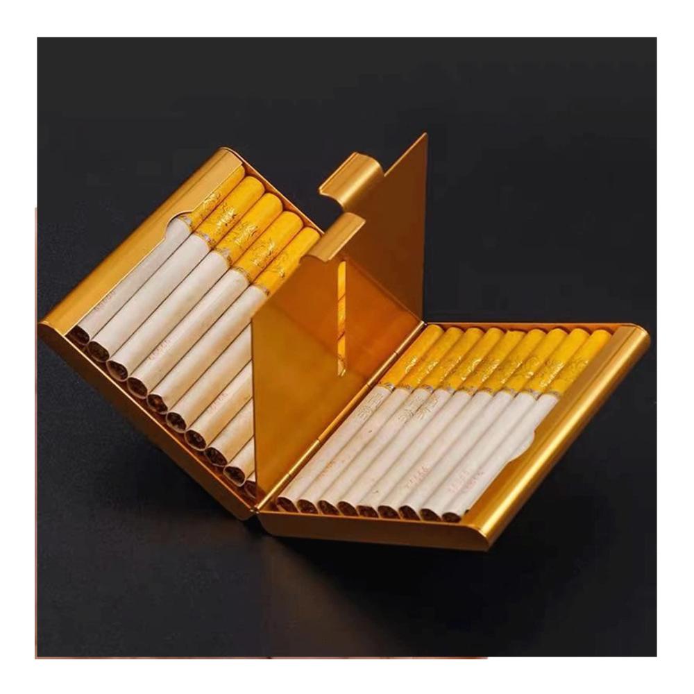 Leichtes Aluminium Zigarettenetui - Extra Schlankes Metall Zigarettenetui für 20 Zigaretten Klassisch Elegant für Männer (Silber