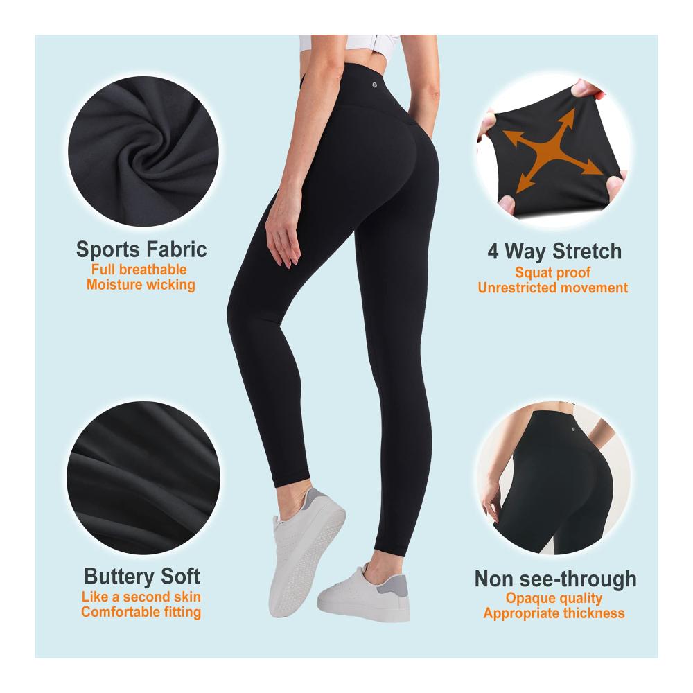 Yoga Leggings Damen Hoch taillierte Sportleggings Blickdicht für Yoga Laufen und mehr – Mit praktischen Taschen