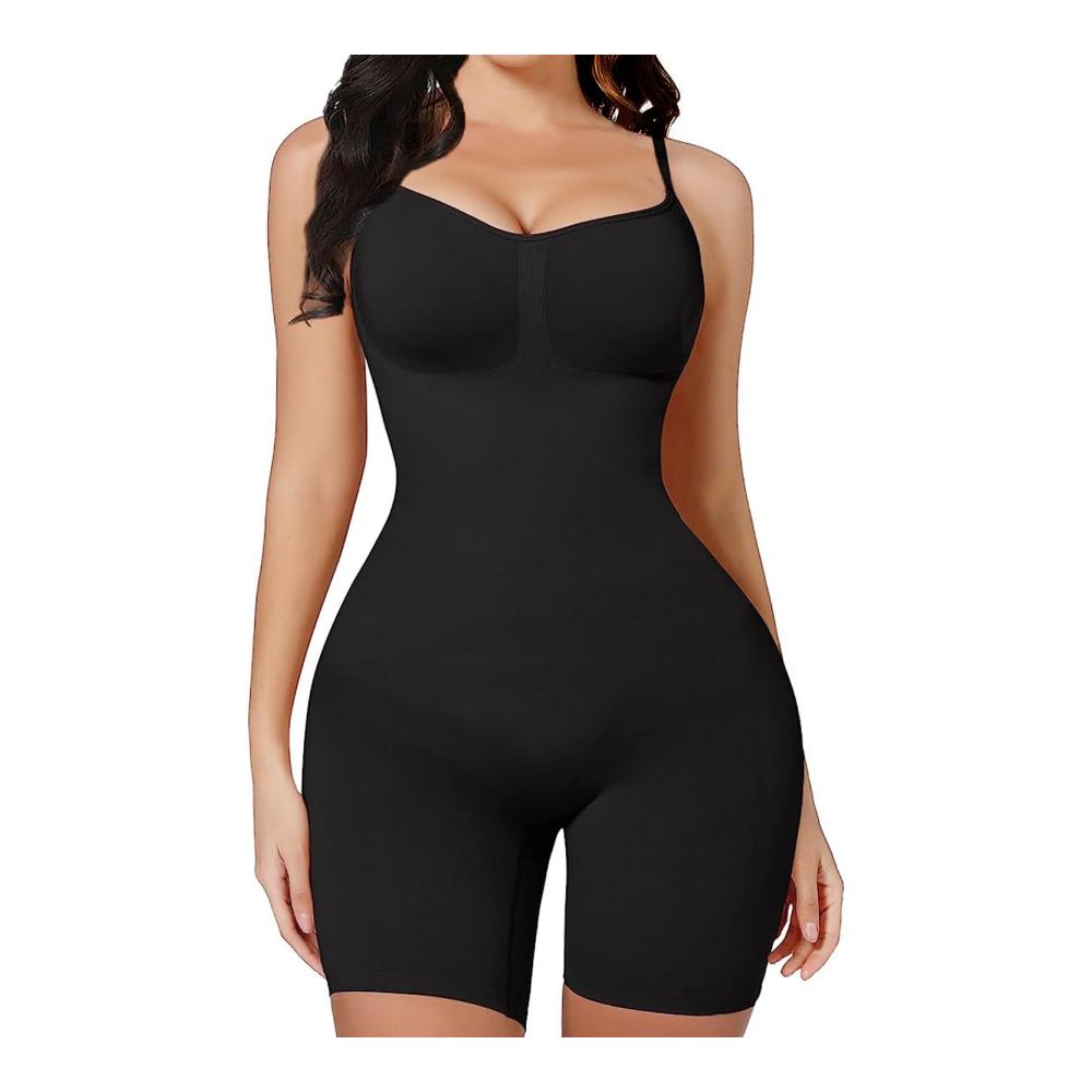 Figurformende Bodys von MELARQT – Shapewear Damen Bodysuit mit Bauchweg-Effekt Vielseitiger Shaping Jumpsuit Taillenmieder mit Verstellbarem Schultergurt für Frauen