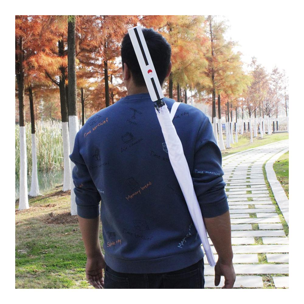 43-Zoll Stockschirm Samurai-Regenschirm mit Langem Griff Cosplay-Waffenrequisiten Sonnenschutz und Handschutz - Schwarzkleber Legierungs-Handschutz Massivholzgriff