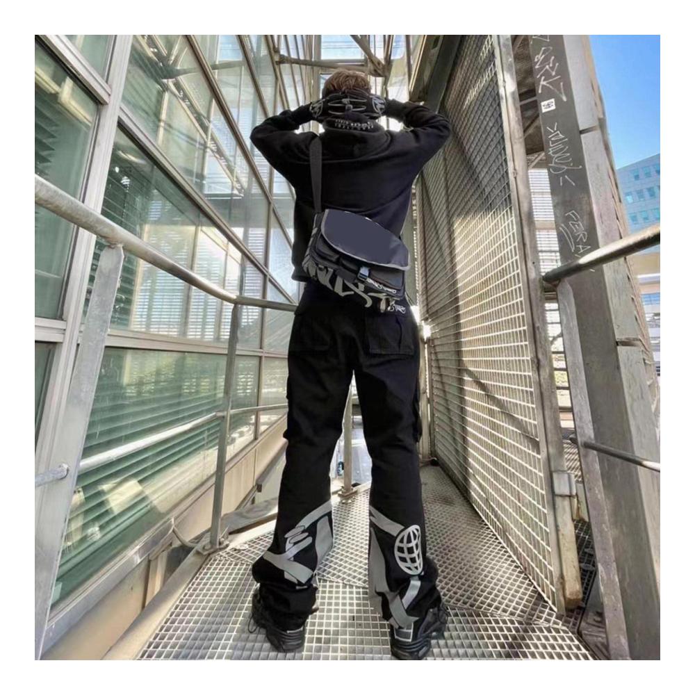 Y2K Baggy Jeans für Herren - Hip Hop Streetwear Cargo Pants mit weitem Bein