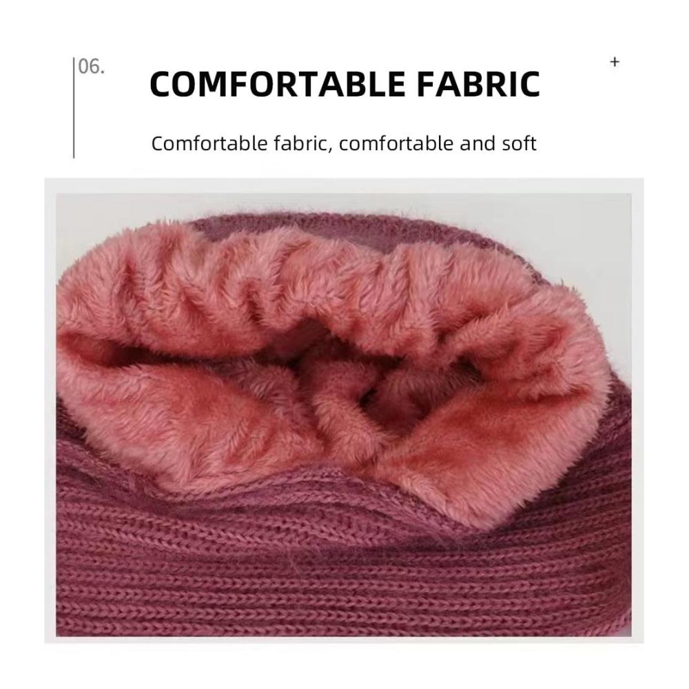 Multifunktionaler Winter-Set Warme Strickmütze mit integriertem Gehörschutz winddichter Mützenschal & Kapuze für Damen - Hochwertiges elastisches Design für 2024