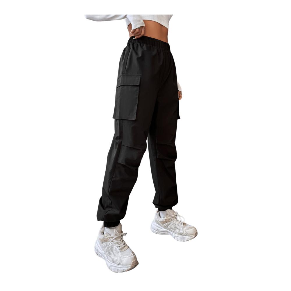 Damen Cargohose mit elastischer Taille Capri Jogger Hosen Cargo-Jogginghose von SOLY HUX - Bequeme Sweathose mit Taschen
