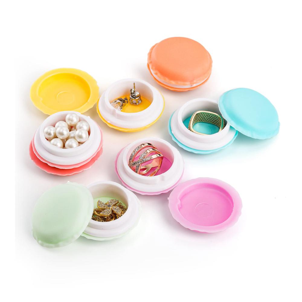 54er Set Mini Macaron Schmuckkästen - Bunte Aufbewahrungsboxen für Ohrringe Halsketten Pillen und Reisen