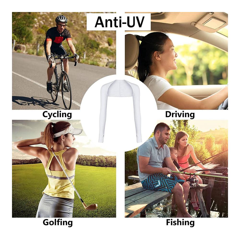 4er Set Kühlarmstulpen mit Fingerloch für Radfahren - UV-Schutz Golfschal Sonnenschutzschal Armwärmer & Muffs