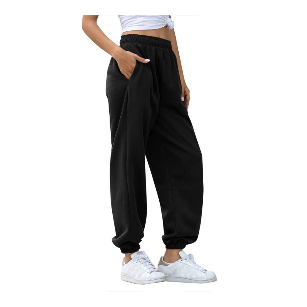 MoneRffi Damen Jogginghose – Sporthose Lang mit Taschen Loose Fit Hohe Taille Yoga Hosen Freizeithose Laufhosen aus Baumwolle