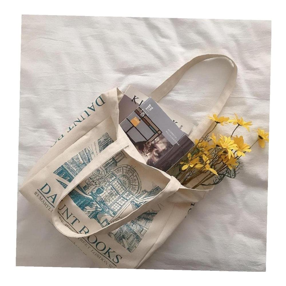 Leinwand Umhängetasche London Daunt Bücher Handtasche - Stilvolle Shopper-Tasche für Damen und Herren Große Tragetasche für den täglichen Gebrauch