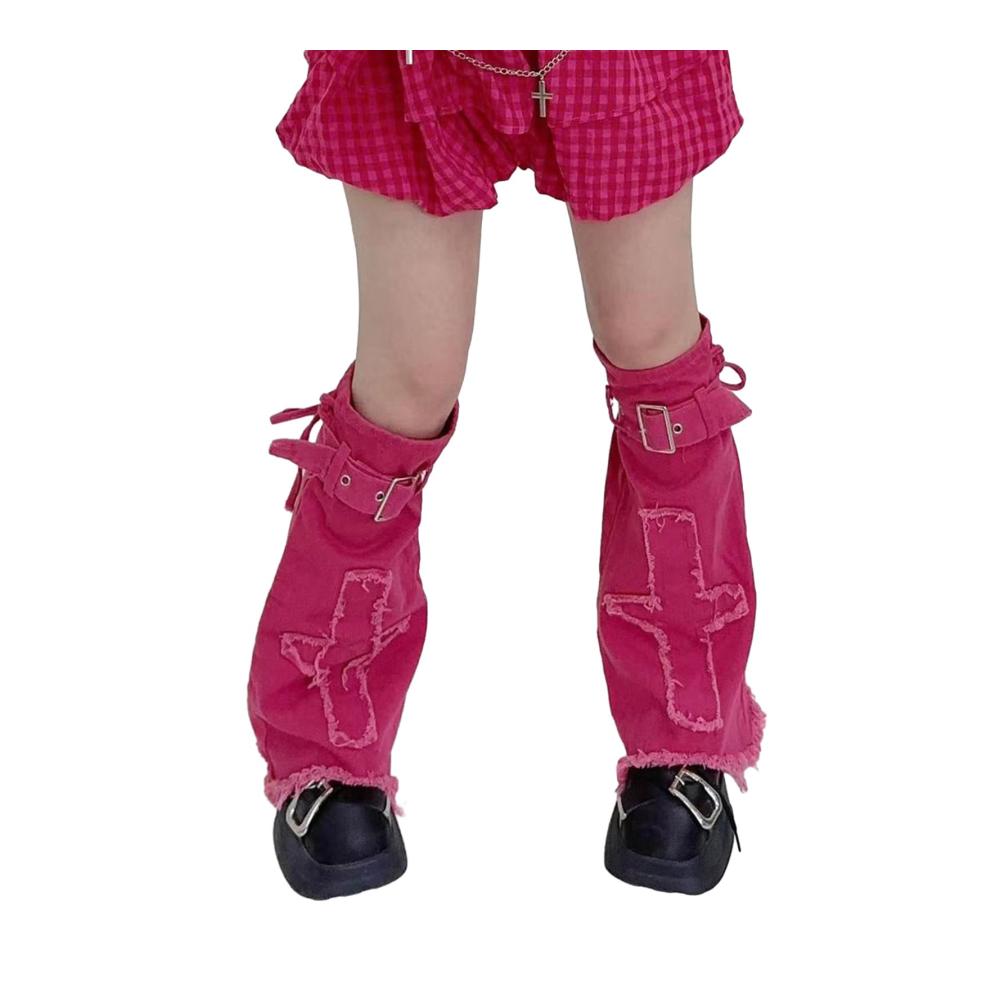 Lolita Jeans Stulpen für Damen - Harajuku Punk Mode mit Überkreuzten Beinwärmern
