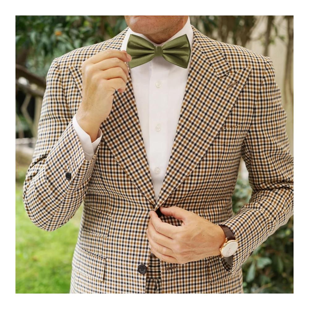 Verstellbare Fliege für Herren aus Satin-Polyester – Elegantes Set mit vorgebundener Fliege einfarbigem Einstecktuch Manschettenknöpfen und Geschenkbox für Bräutigamshochzeit