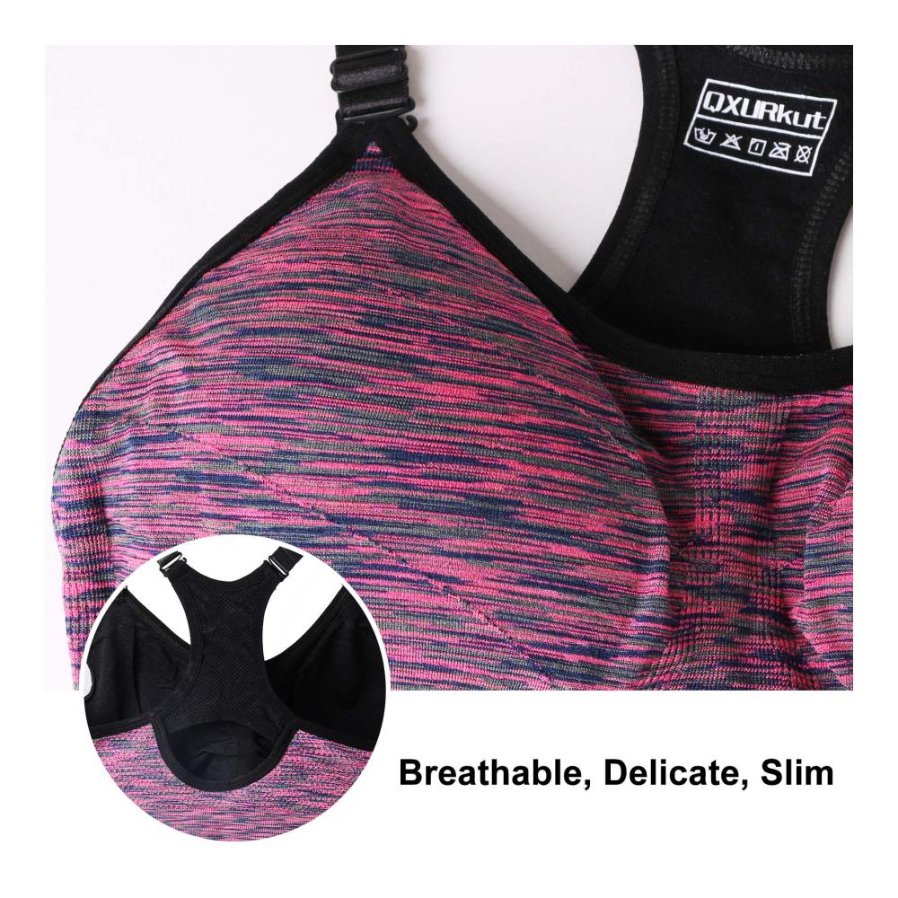 Sport-BH Set Damen | Starker Halt Push Up Gepolstert | 2er-Pack Bustiers ohne Bügel | Verstellbare Träger | Ideal für Laufen Gym Yoga Fitness