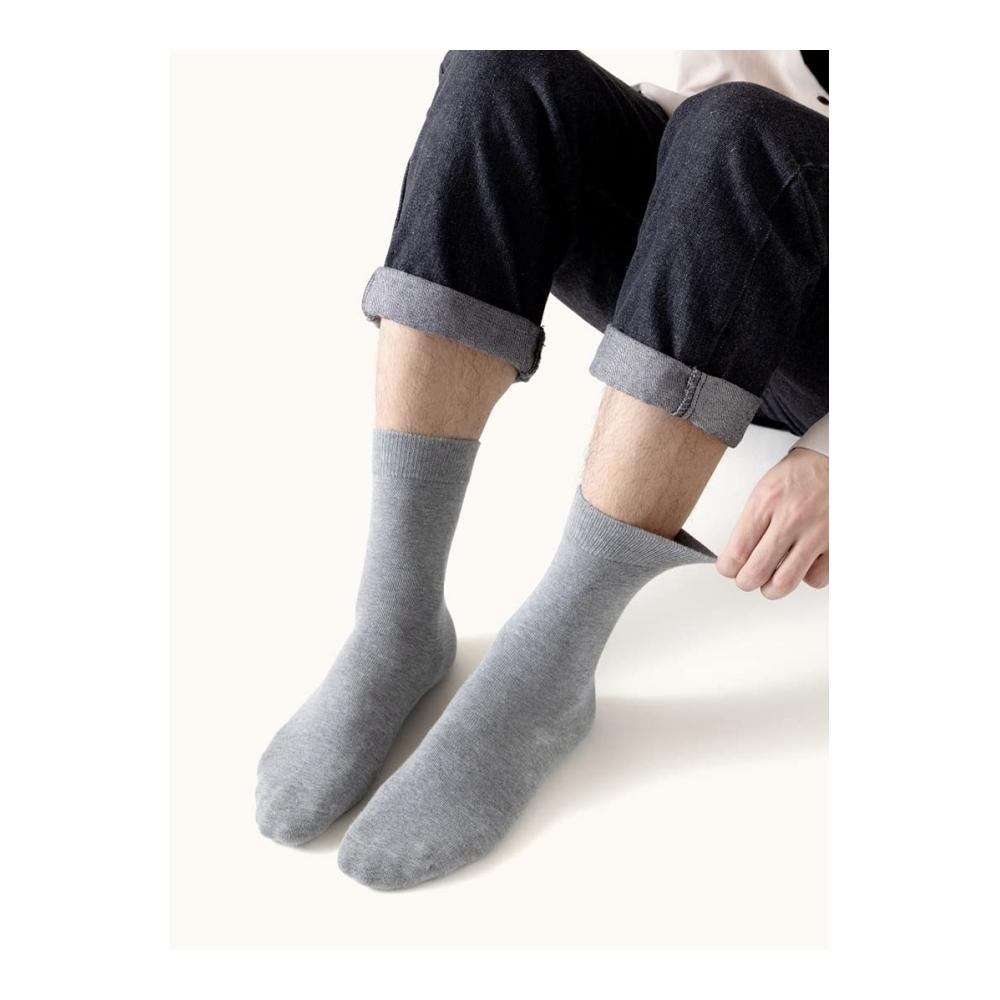 Herren Premium Baumwollsocken 6er-Pack Gr. 35-46 Business Casual und Sportsocken Lange Freizeitsocken mit Komfort-Bund - Unisex