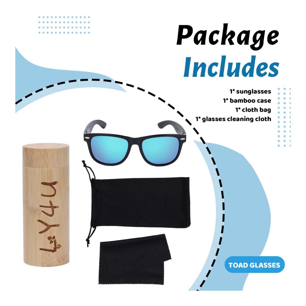 Holz Sonnenbrillen Set - Vintage Eyewear mit Polarized Lenses Unisex Holz-Sonnenbrille inklusive Bambusbox