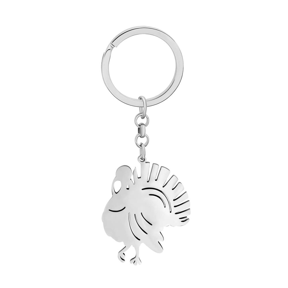 Damen Edelstahl Truthahn Schlüsselanhänger - Niedlicher Huhn Charm für Frauen Mädchen Autozubehör & Geschenke
