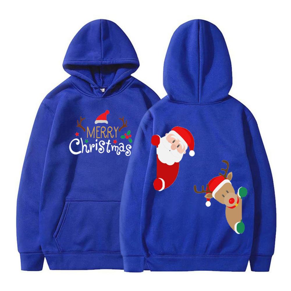Merry Christmas Pullover Festive Hooded Sweaters with Christmas Graphics