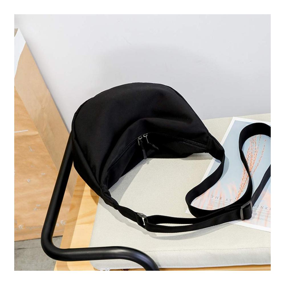 Schwarze Damen Nylon Umhängetasche – Stilvolle Messenger-Bag für Studentinnen Ein-Schulter-Dumpling-Design Modische One-Shoulder-Umhängetasche