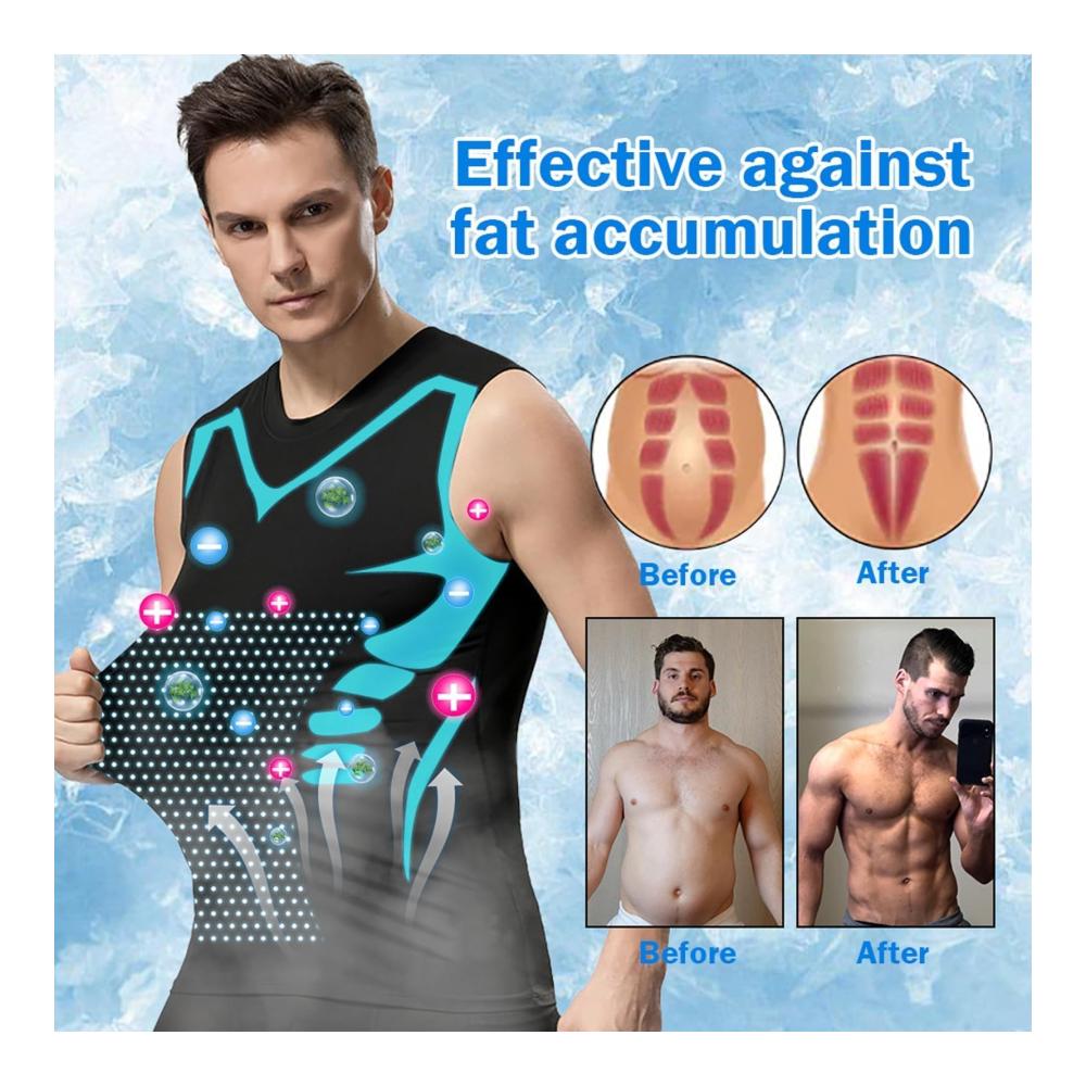 Ionic Shaping Vest 2023 - Advanced Body Shaper for Men | Energxcell Sleeveless Slimming Shirt (Black L