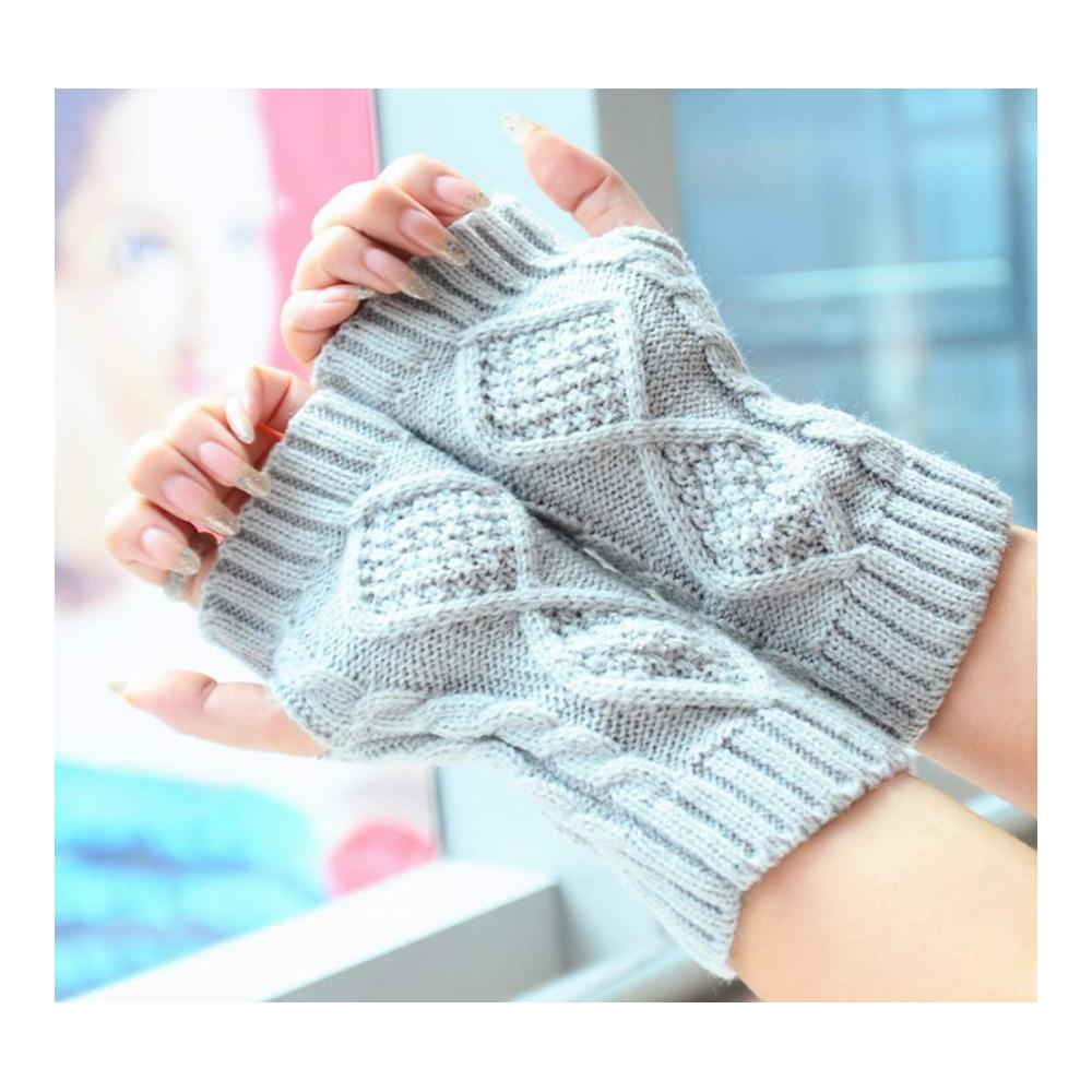 7 Paar Fingerlose Strickhandschuhe & Armstulpen - Winterwärmer aus Kaschmir für Damen und Mädchen