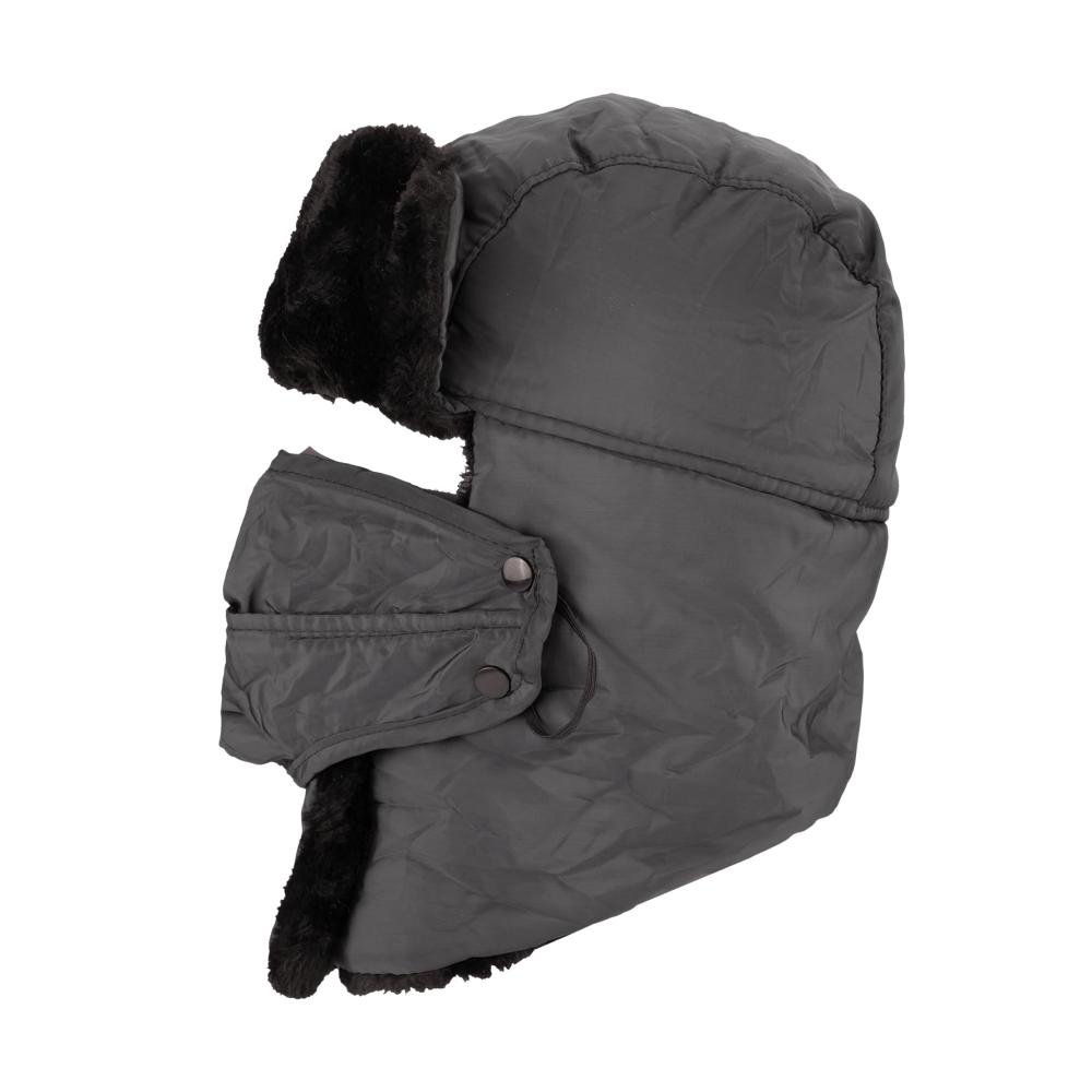 Kunstfell Fliegermütze mit Gesichtsmaske & Ohrenklappen | Winter Unisex Trappermütze für Eislauf Skifahren & Outdoor