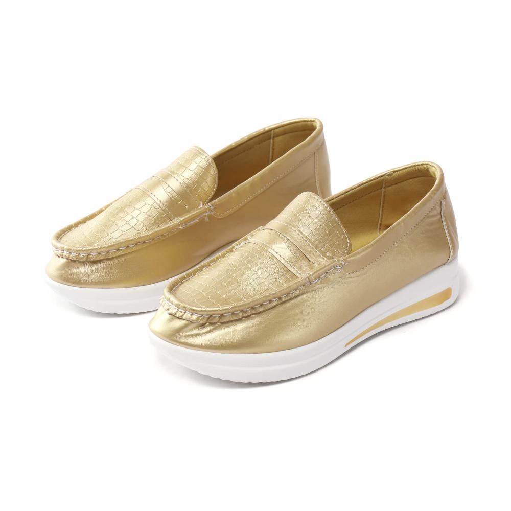 Gelbe Damen Sneaker in Größe 43 mit dicker Sohle – Bequeme Freizeitschuhe runde Zehe Low-Top-Design