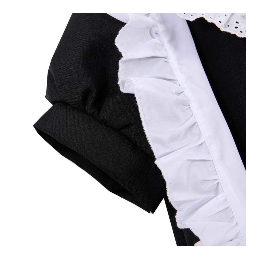 Schwarzes und weißes Dessous-Set für sexy Dienstmädchen-Cosplay Elegantes Perlenkleid für lange Café-Nächte