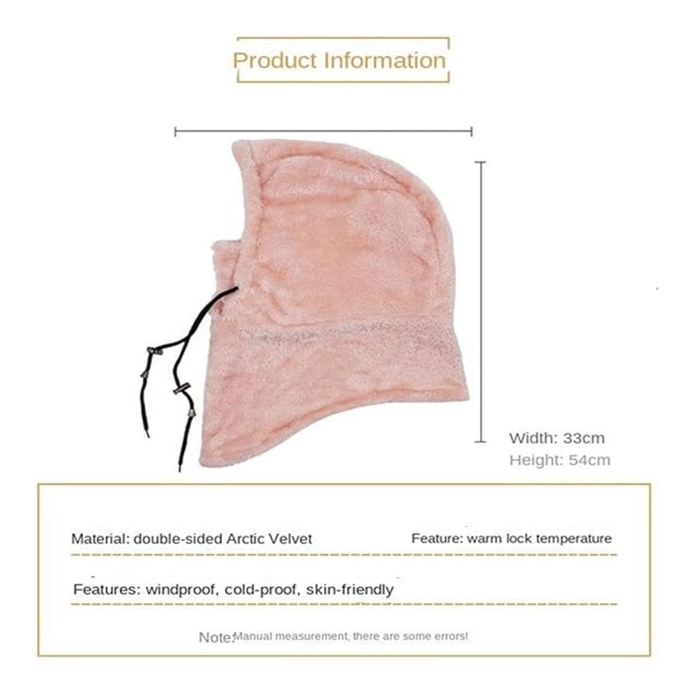 Sherpa Hood Winter Face Mask - Wind-Resistant Ski Mask for Cold Weather Adjustable and Warm Hat Cover Cap Scarf