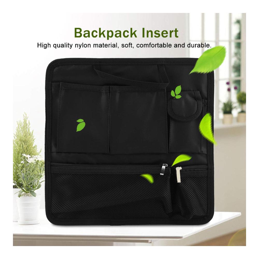 Taschenorganizer Rucksack-Einsatz Tragbarer Mini-Organizer mit Multi-Pockets Kleiner Taschenteiler für mehr Ordnung im schwarzen Rucksack