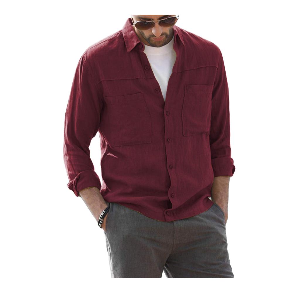 Freizeithemden AUDATE Herren Regular Fit Langarm Hemd - Stilvolles Button-down Shirt für Herbst und Winter