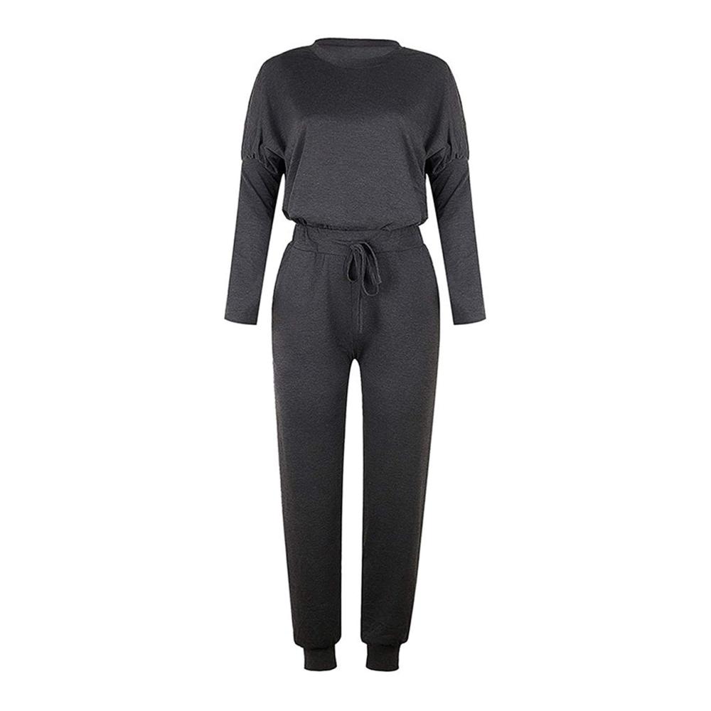 Damen Trainingsanzug Set Sportlicher Sweatsuit für Gym 2-teilig mit Top und Jogger