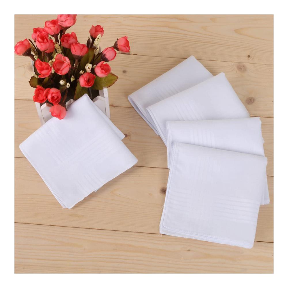 Herrentaschentücher Set - 15 Stück Weiße Stofftaschentücher 40cm aus 100% Baumwolle