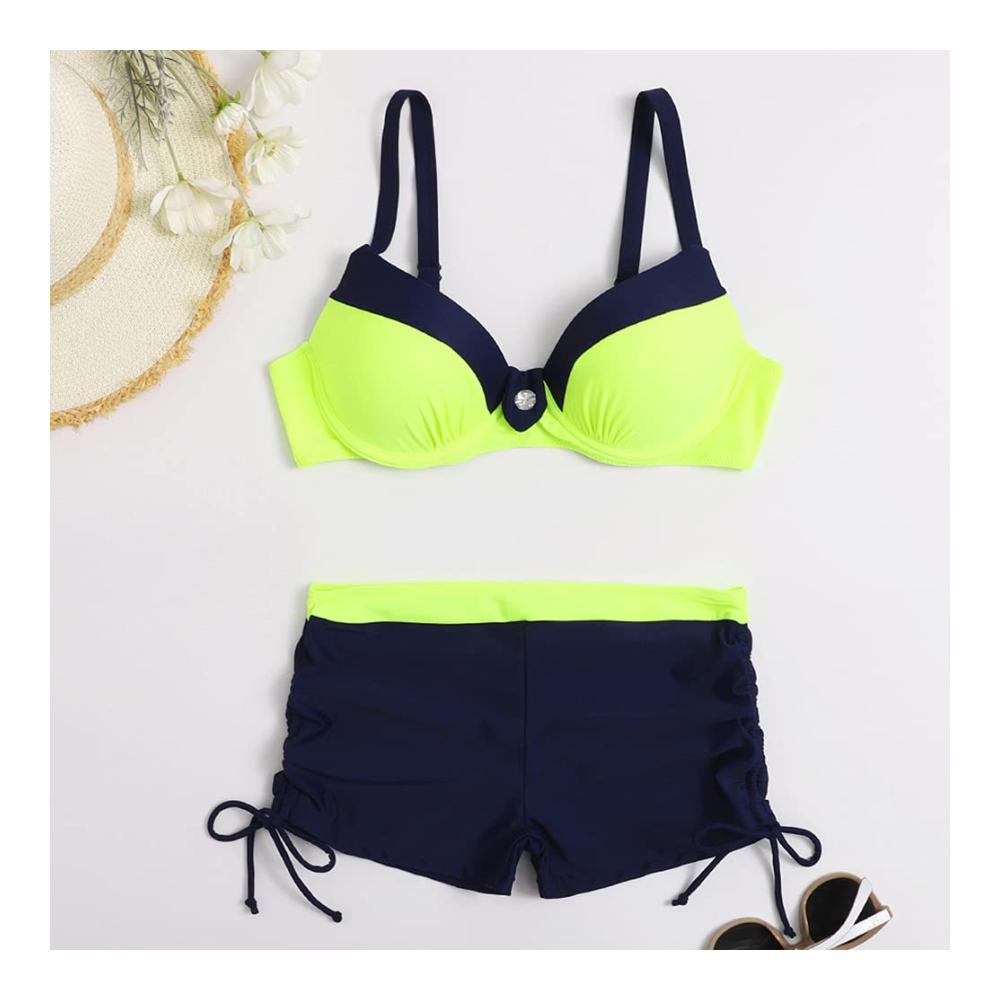 Bikini-Sets Shownicer Damen Push-Up Badeanzug mit Hotpants - Sexy Strandkleidung