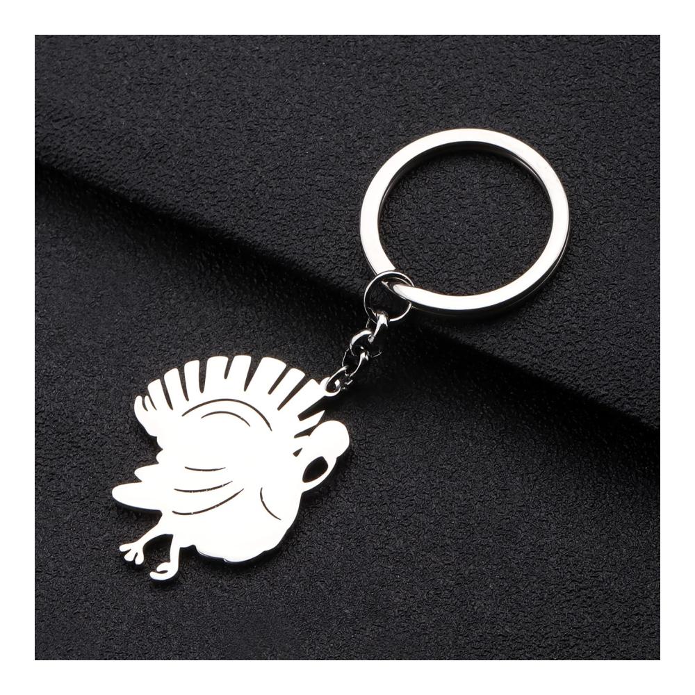 Damen Edelstahl Truthahn Schlüsselanhänger - Niedlicher Huhn Charm für Frauen Mädchen Autozubehör & Geschenke