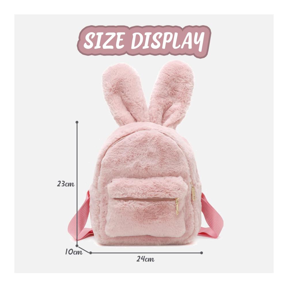 Flauschiger Kinderrucksack mit Kaninchenohren für Mädchen - Süße Damen Umhängetasche & Schulrucksack
