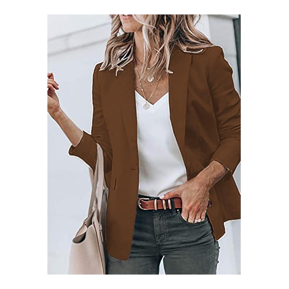 Blazer Damen Eleganter Langarm Blazer für Herbst & Winter - Urban Slim Fit Anzugjacke mit Taschen für Büro & Freizeit