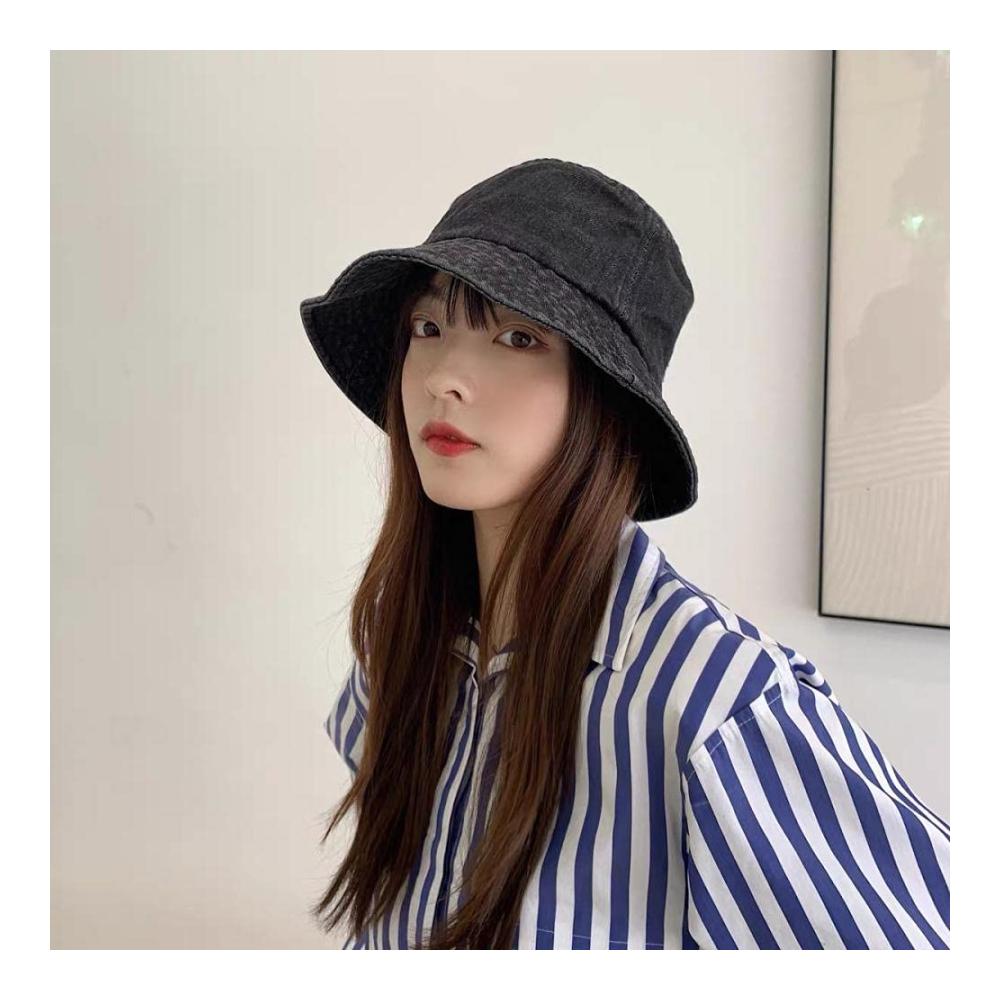 Baseball Caps für Damen Sonnenschutz im Frühling und Sommer Würfelhut Denim Fischerhut