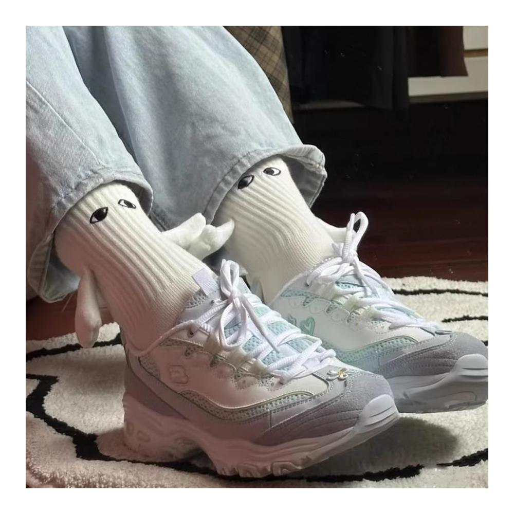 Magnetische Paar-Socken mit 3D-Puppe Lustige Halbhohe Socken für Pärchen