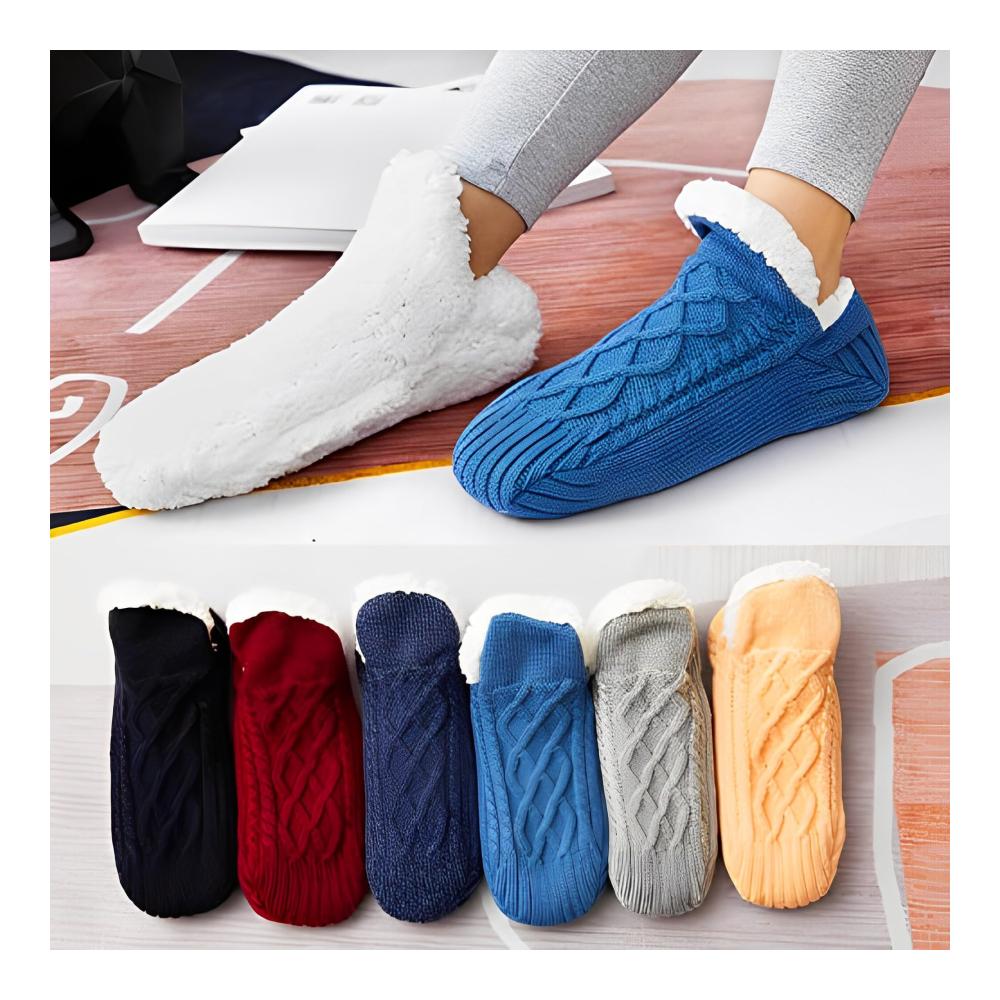 Rutschfeste Thermosocken mit V-Mund für Damen - Gemütliche Schlupfsocken für Zuhause Schlafzimmer & Schlafsaal