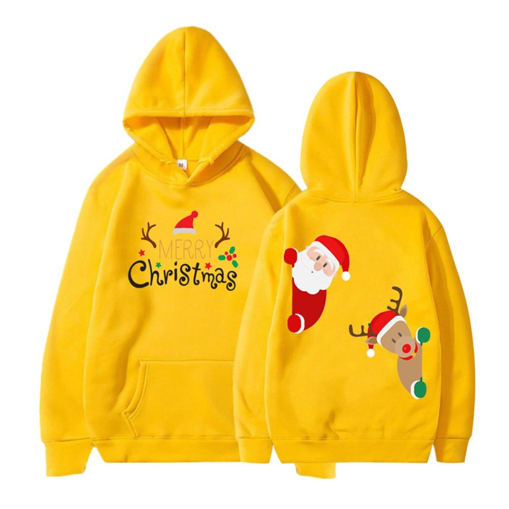 Merry Christmas Pullover Festive Hooded Sweaters with Christmas Graphics