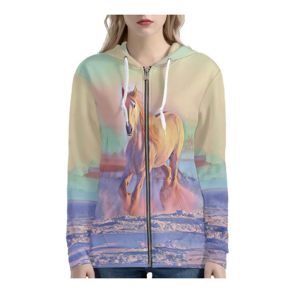 Damen Kapuzenpullover mit durchgehendem Reißverschluss Y2K-Design dünn in Übergröße mit Kordelzug Taschen - Perfekte Jacke für POD-Grafiken