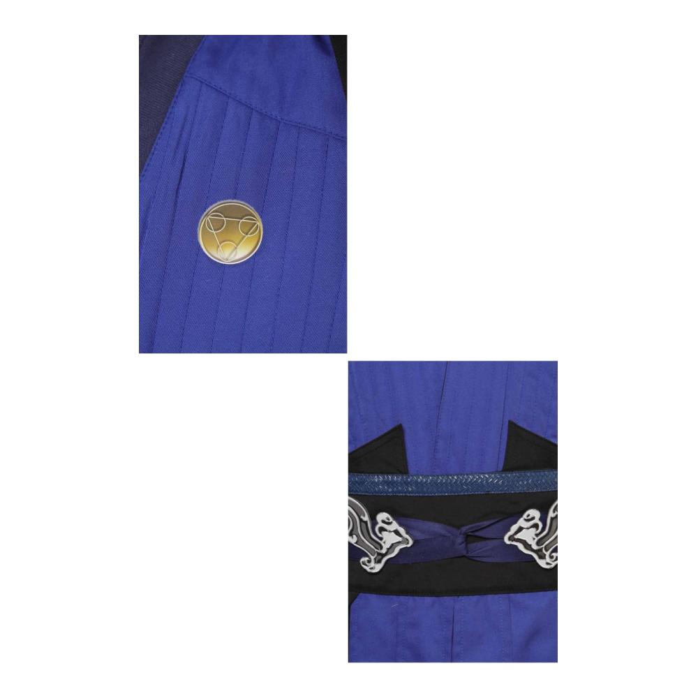 Mortal Scorpion Kombat Cosplay Kostüm für Männer – Hochwertiges Halloween Party Outfit mit Anzug Weste Hose und Gürtel