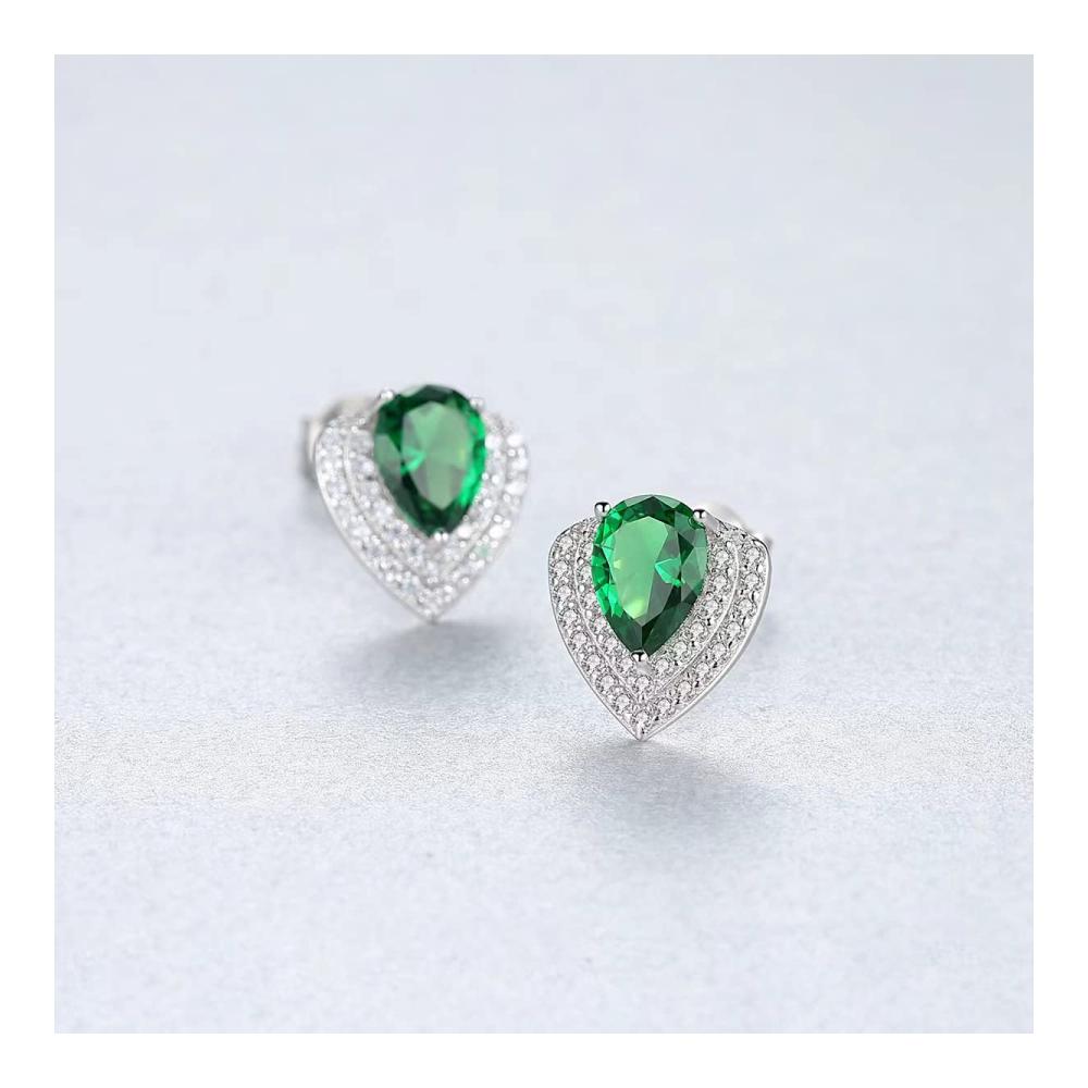 Sterling Silber Herz Ohrstecker für Damen mit Zirkonia-Pavé - Elegante Damenohrringe
