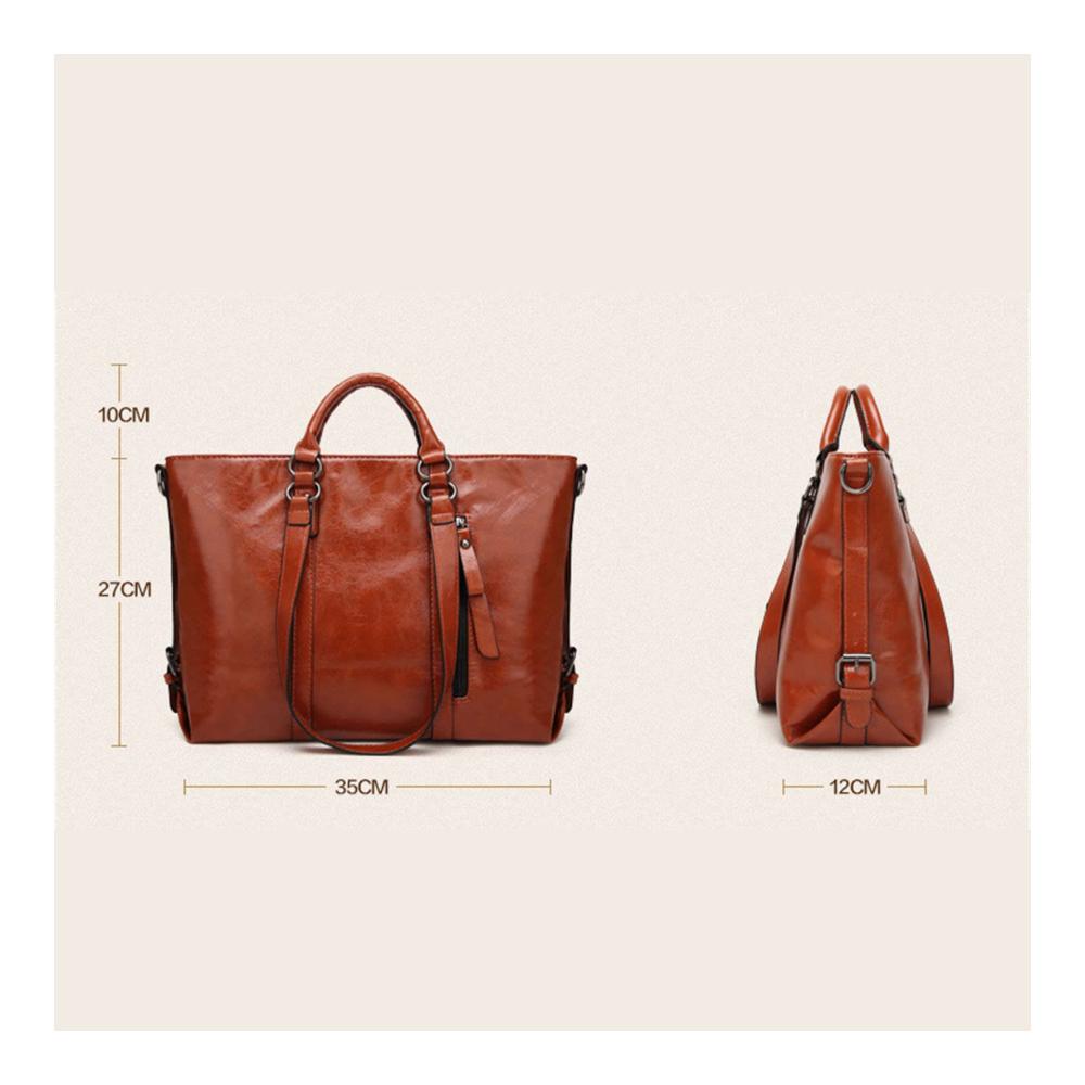 Damen Schultertasche Elegant-Orange Kunstleder Shopper mit Abnehmbarem Schulterriemen