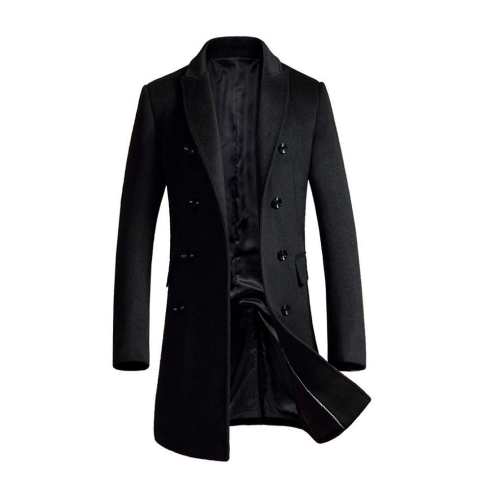 Herren Wolle Trenchcoat - Business Mantel | Slim Fit Mittellang für stilvolle Eleganz