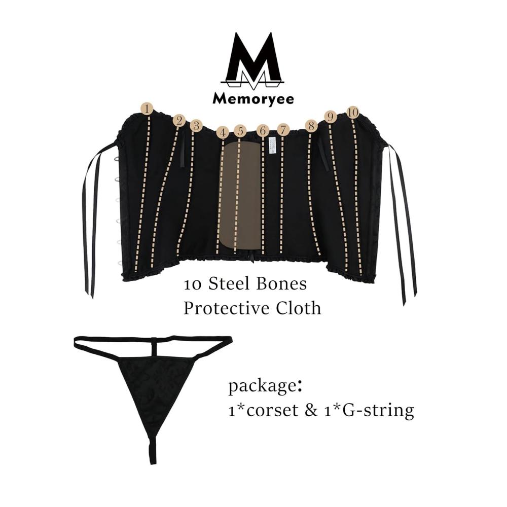 Overbuste Korsett Plus Size - Sexy Lace Up Dessous mit Riemen Kunststoffknochen und Bustier-Top