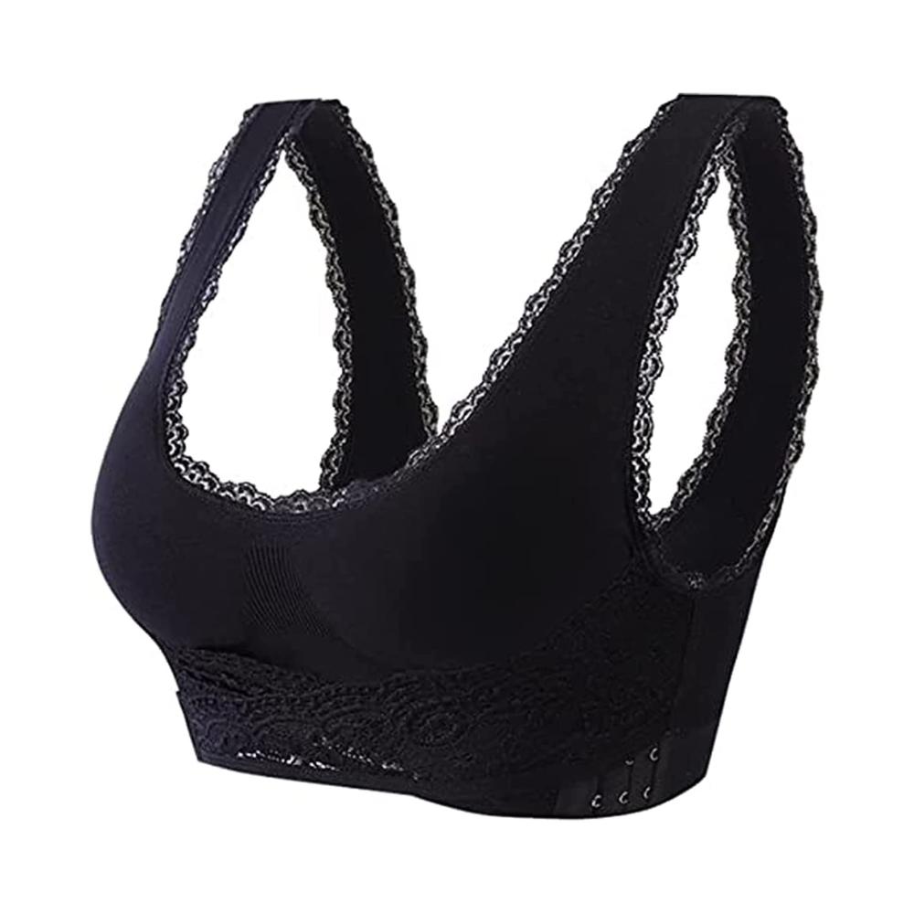 Kendally Comfy Corset Bra - Classic Lace Bras for Older Women Front Cross Buckle Slim and Shape Design
