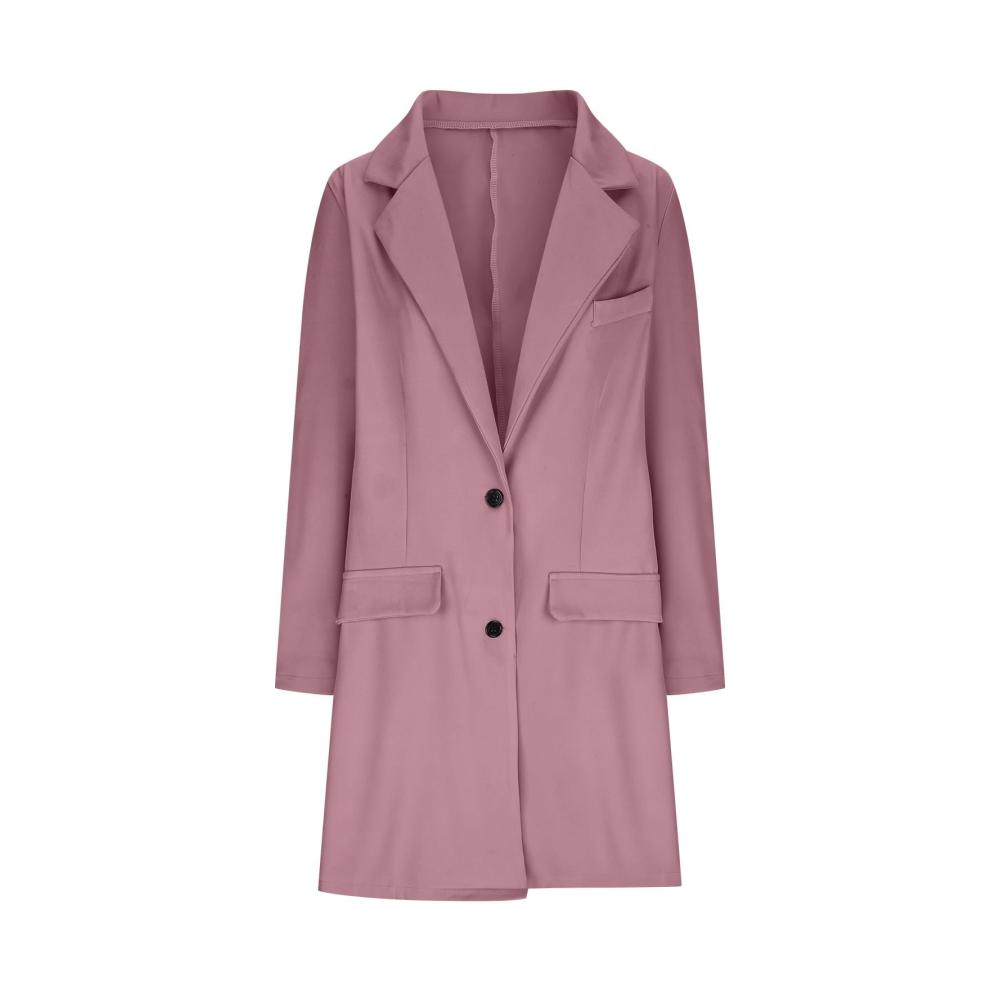 Langarm Damen Daunenjacke mit Umlegekragen für den Winter Stilvolle Wolljacke in Einfarbig mit Übergangsfunktion idealer Windbreaker für die Freizeit
