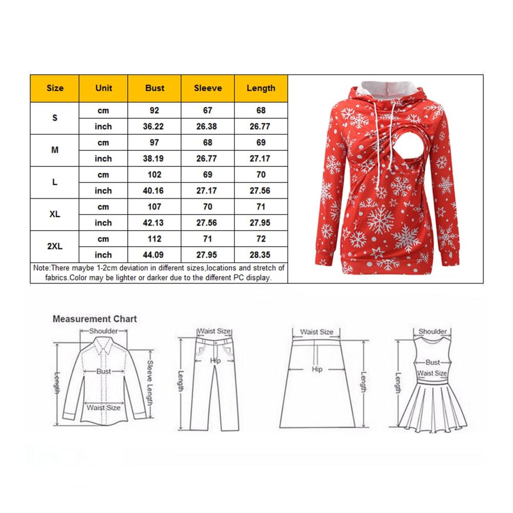 Mutterschafts-Hoodie Stillkleidung für Winter Damen Kapuzenpullover mit Taschen – Weihnachten Umstandsbluse Langarm Stillen Sweatshirt Tops