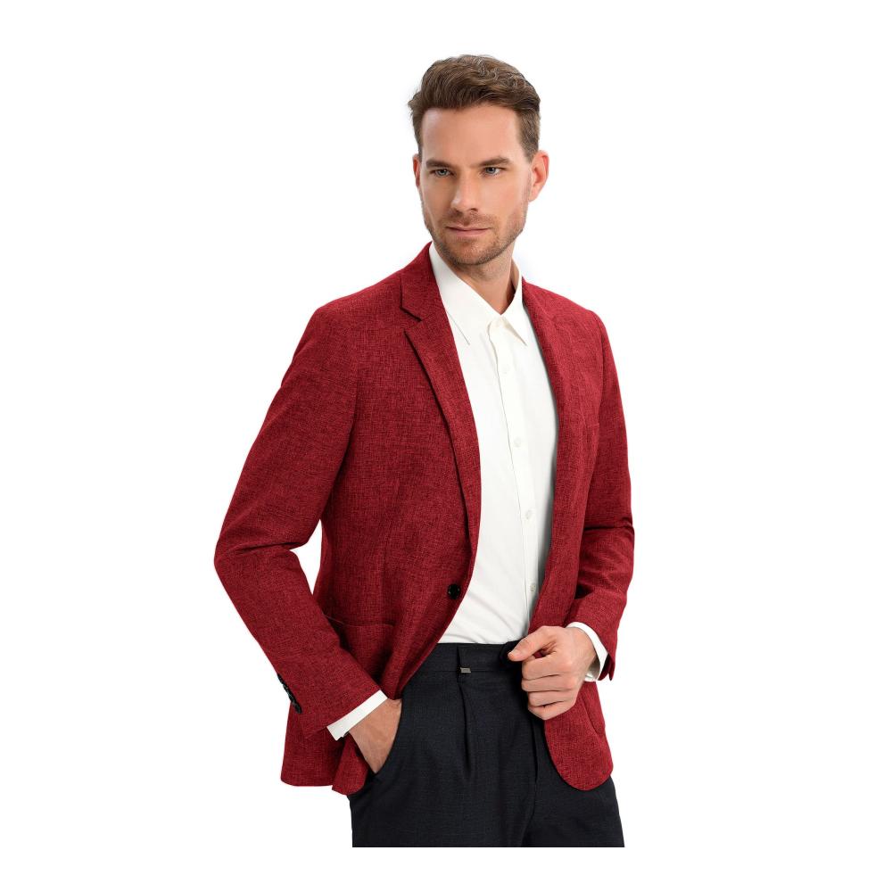 ThinkSTEM Herren Blazer Weinrot - Sportliches Jackett für Lässige Anzüge (Größe S