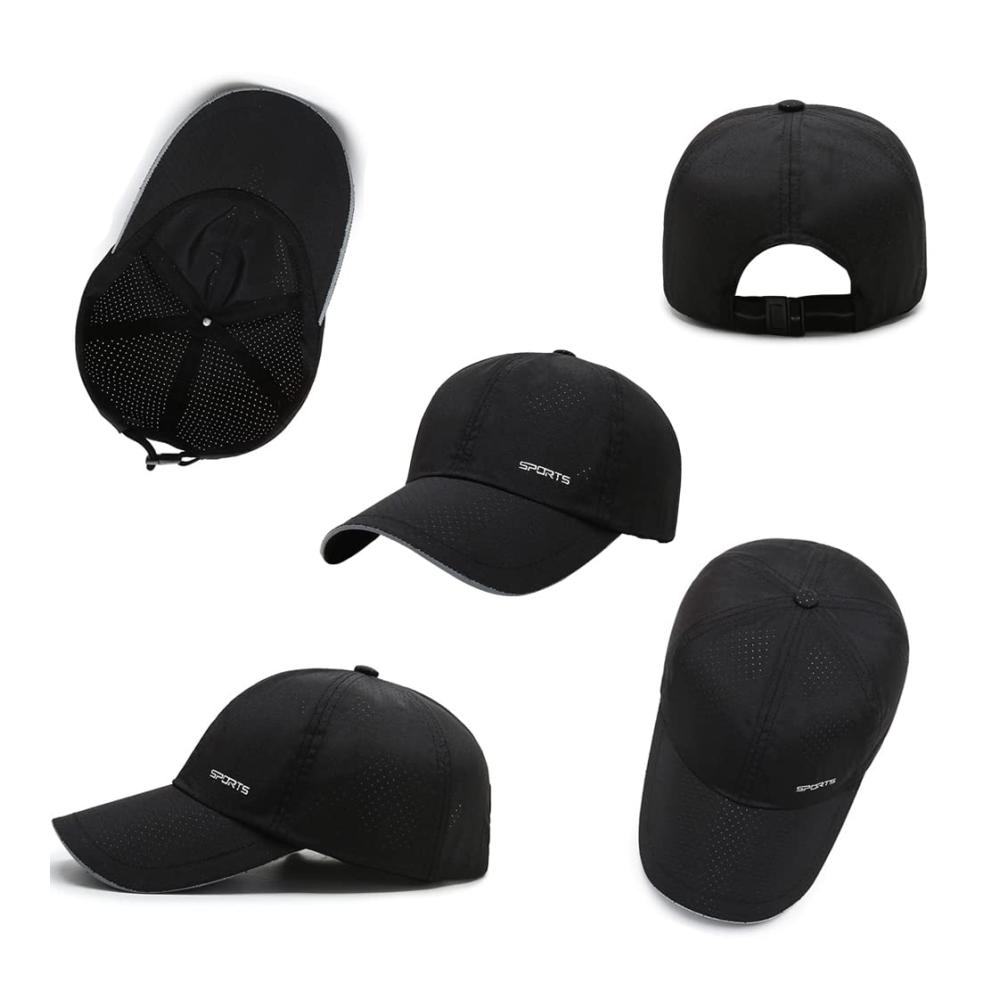 Baseball Caps Herren - Quick Dry Leicht & Faltbar mit Reflektierenden Streifen - Unisex Sportmütze